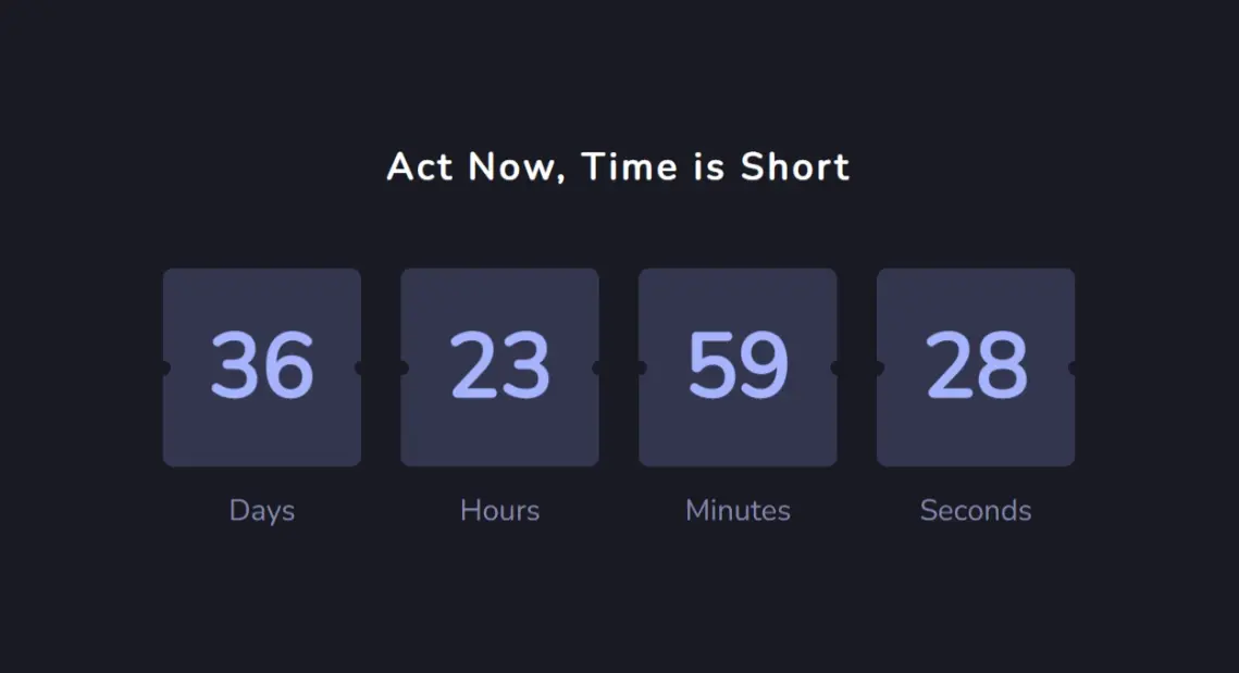 Offer Countdown Tailwind CSS Component TailwindTap