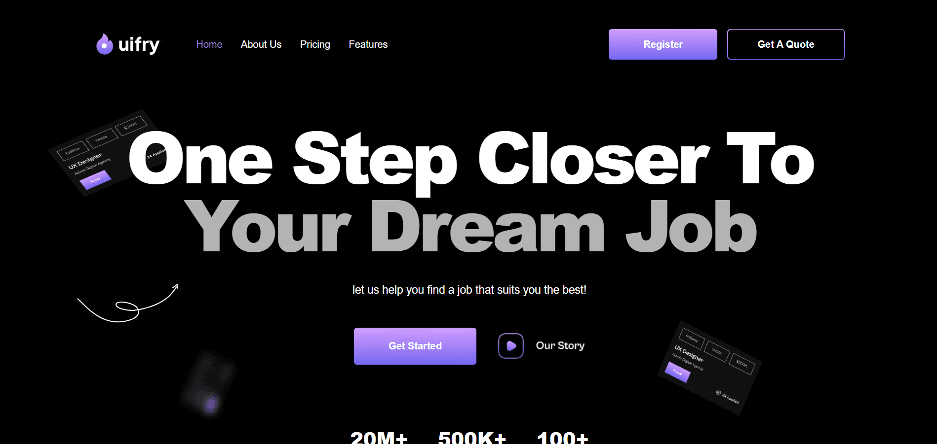 Dream Job Website Tailwind CSS Templates - TailwindTap