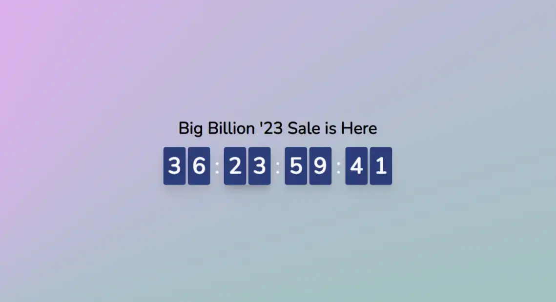 Big Billion Countdown Timer Component - Tailwindtap