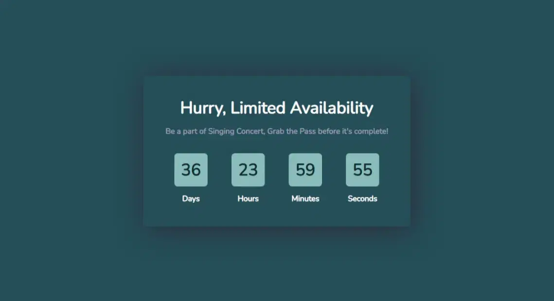 Sales End Countdown Timer Component - Tailwindtap