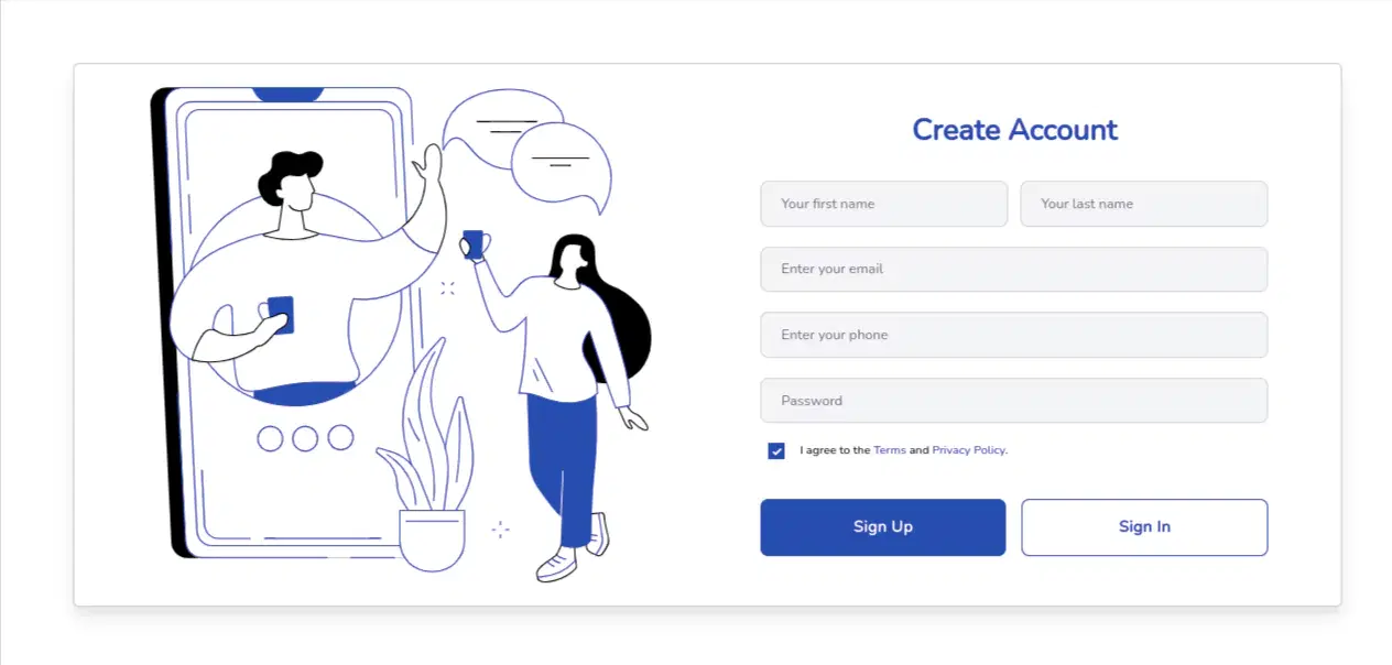 Creative Registration Form Component - Tailwindtap