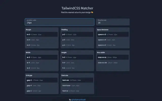 Tailwind CSS Matcher Tailwind CSS Matcher
