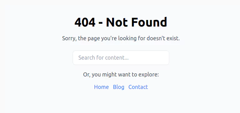 404 page layout with Tailwind